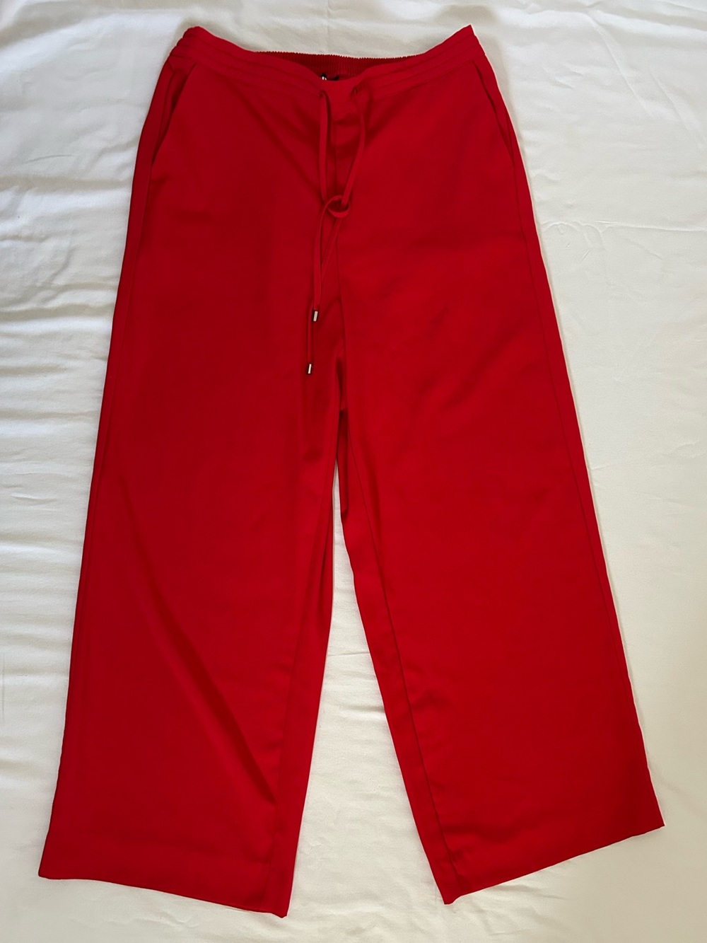 DKNY Red Wide-Leg Drawstring Pants